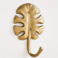 Philodendron: Gilded Leaf Wall Hook in Philodendron - LEIF