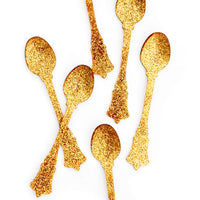 Gold Glitter: Glitter Teaspoon Set in Gold Glitter - LEIF