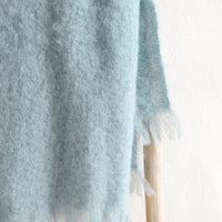 2: Fluffy, mohair fiber blanket in blue