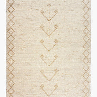 5' x 7' [$348.00]: A seagrass rug in neutral color with talisman pattern and diamond border.
