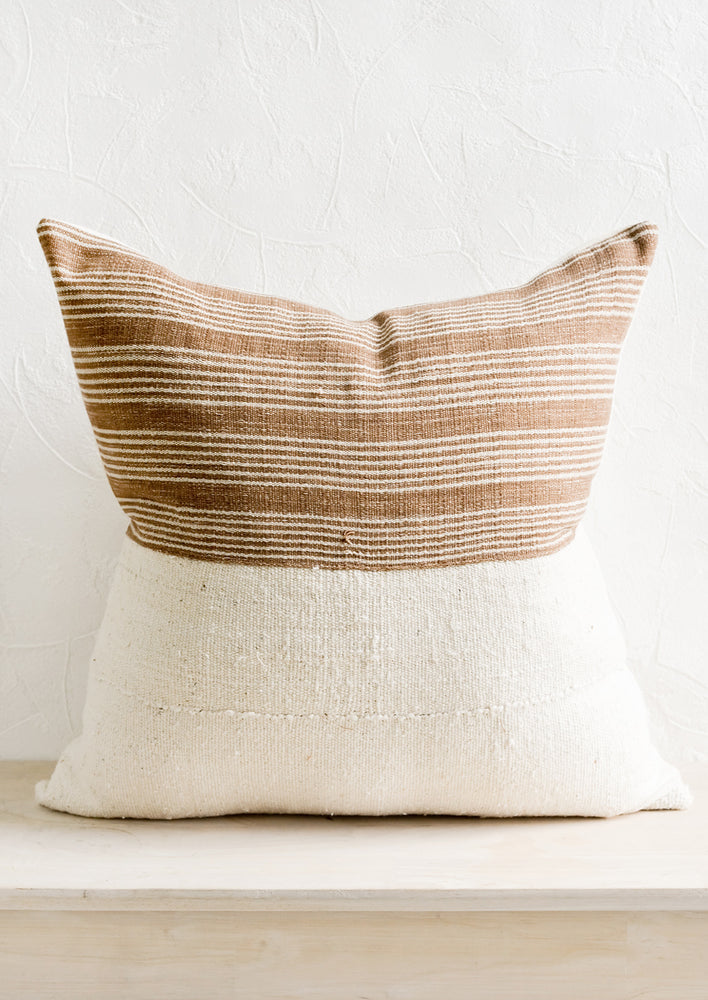 Karen Stripe Pillow in Brown & Ivory hover