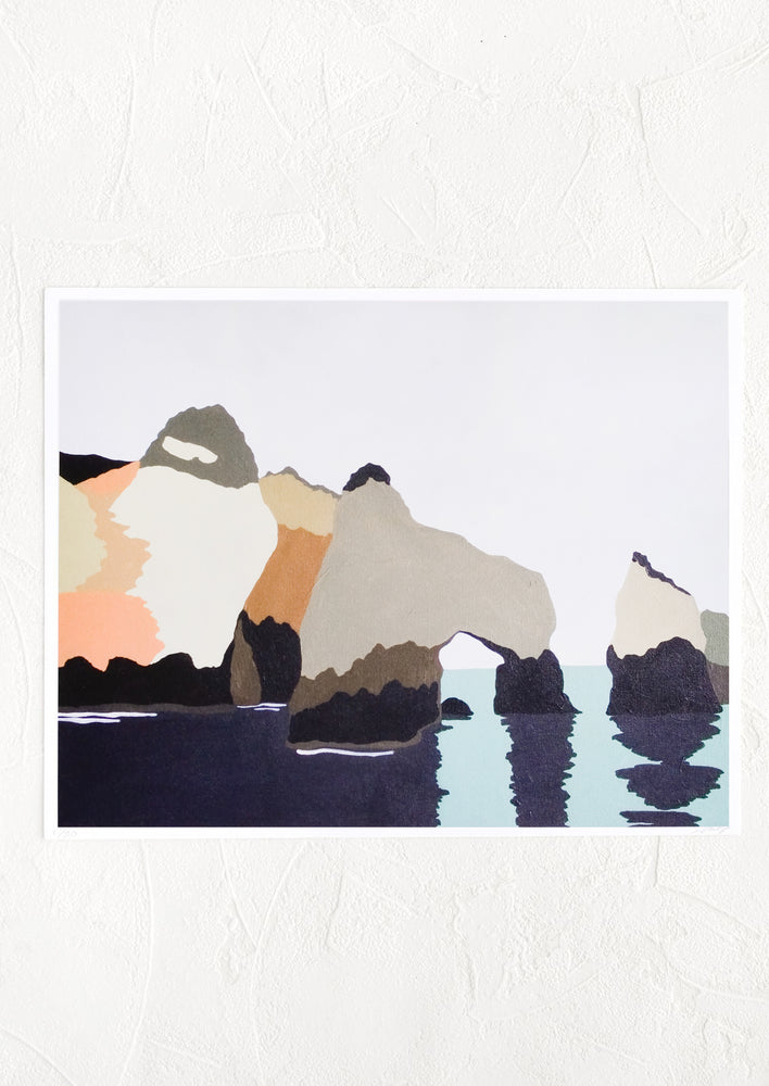 1: An art print with painted image of a grotto.