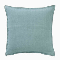 Lake Blue: A solid linen pillow in lake blue.