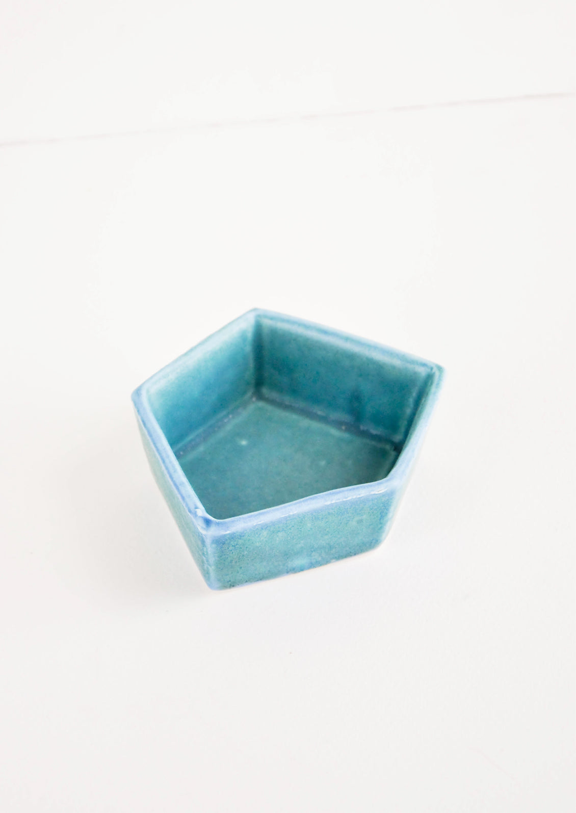Small Geometric Ceramic Dish in Turquoise - LEIF