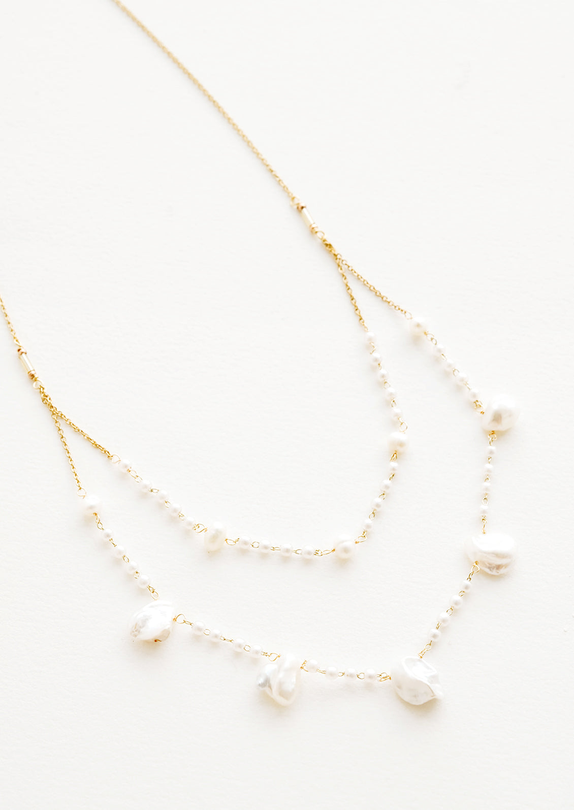Layered Baroque Pearl Necklace in - LEIF