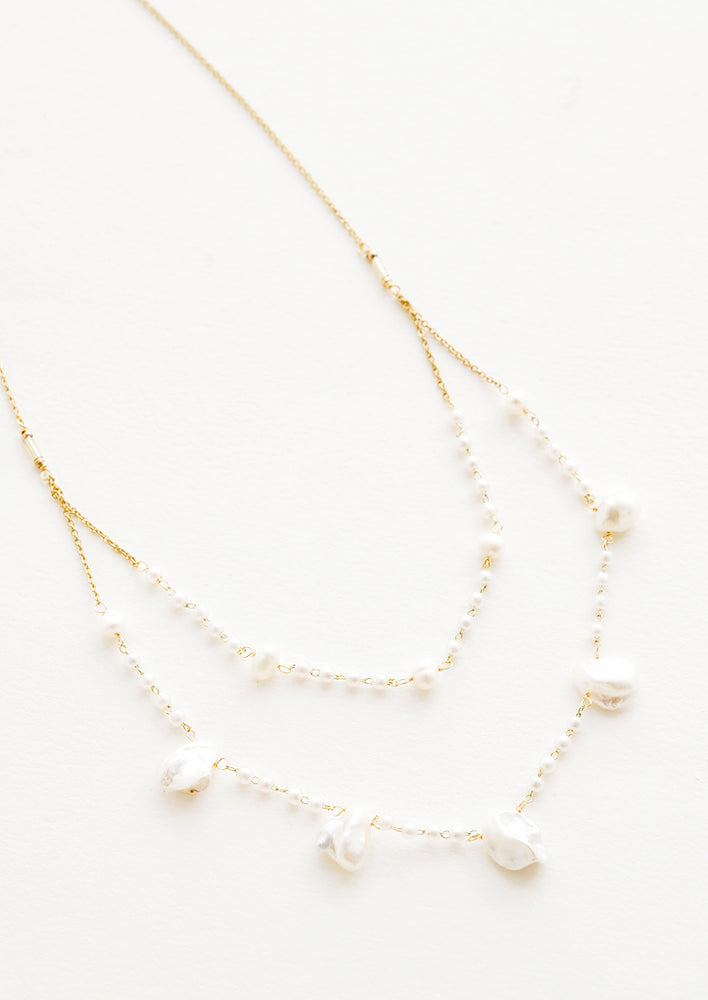 Layered Baroque Pearl Necklace hover