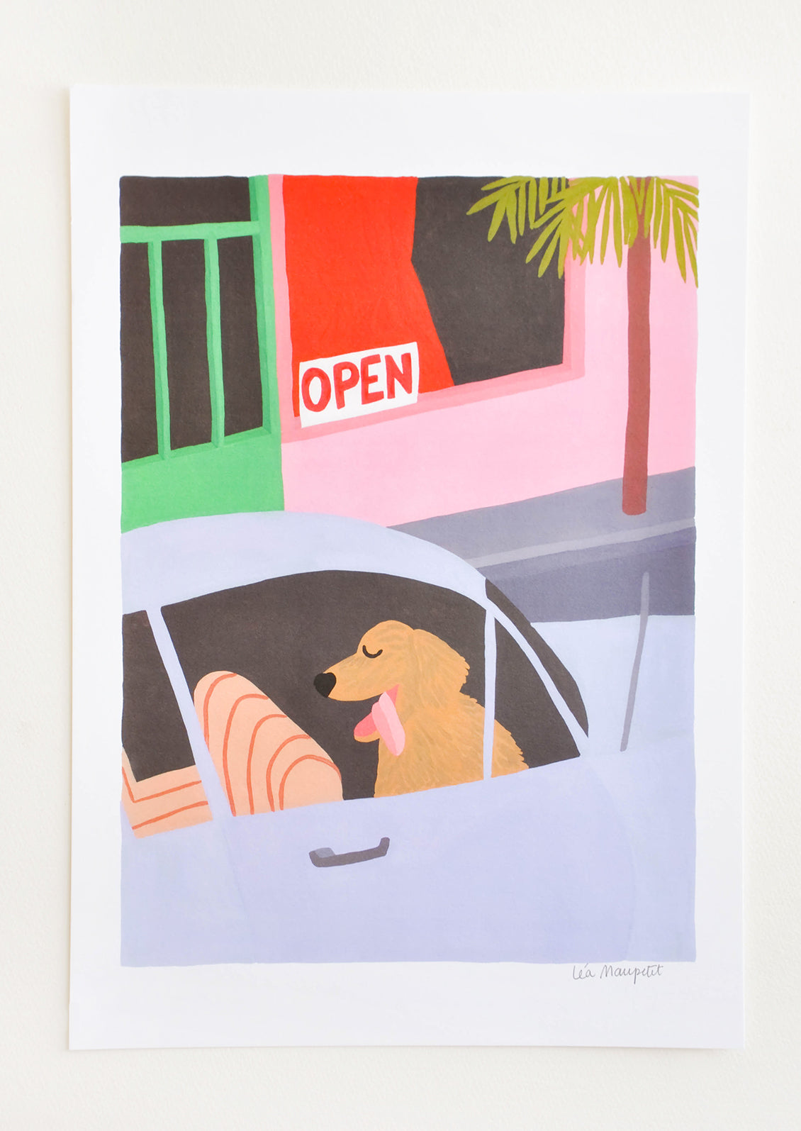Dog In A Car Print in - LEIF