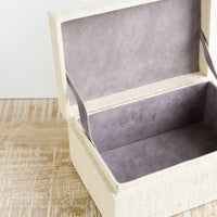 3: Microfiber lined storage box with hinges.