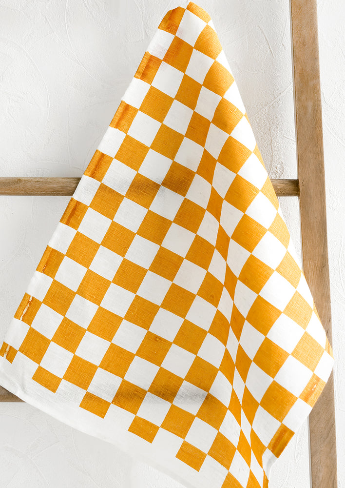 Checkered Linen Tea Towel hover