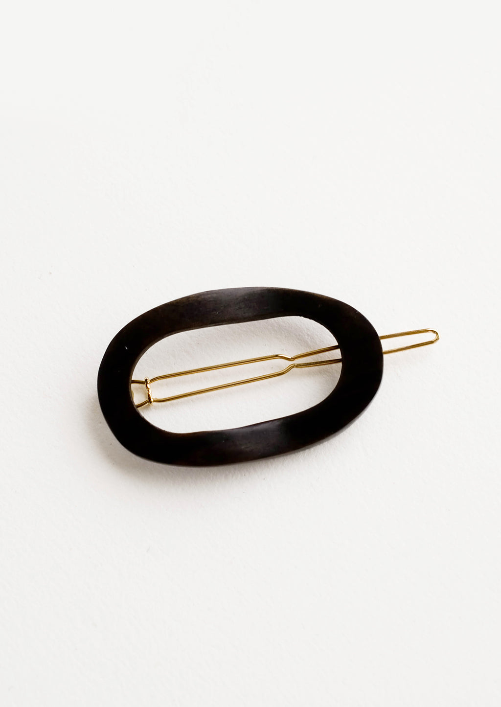 Black: Looped Wood Hair Clip