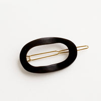 Black: Looped Wood Hair Clip