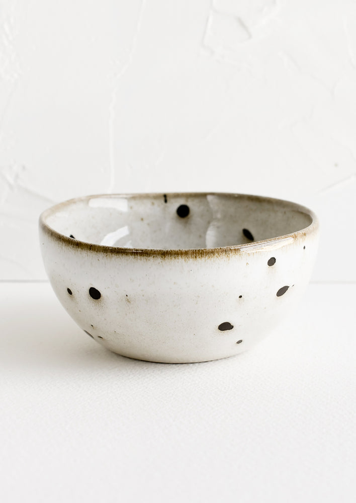 1: A ceramic bowl in speckled glaze.