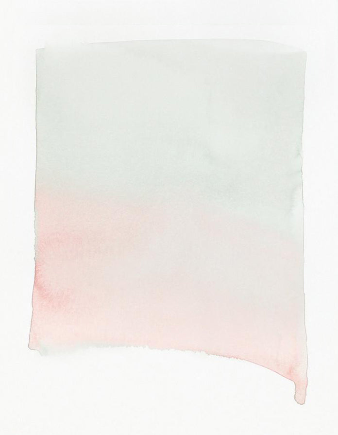1: A gradient of pink and gray watercolor forms a rectangular shape.