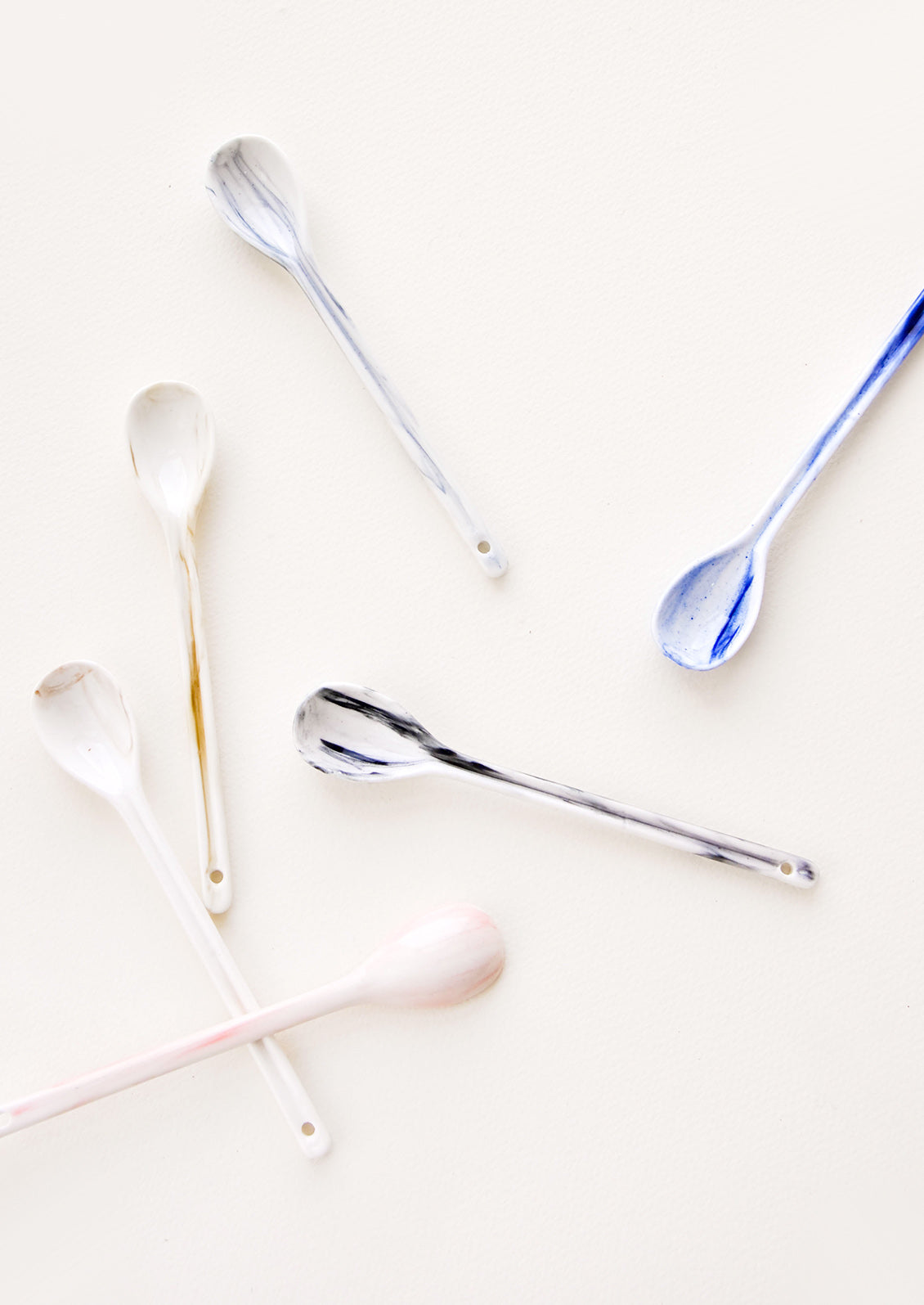 Marbled Ceramic Teaspoons in Assorted Colors - LEIF