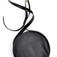 Black: Full Moon Crossbody Bag in Black - LEIF