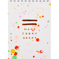 Neon Coral / Red: Splattered Jotter Spiral Notepad in Neon Coral / Red - LEIF
