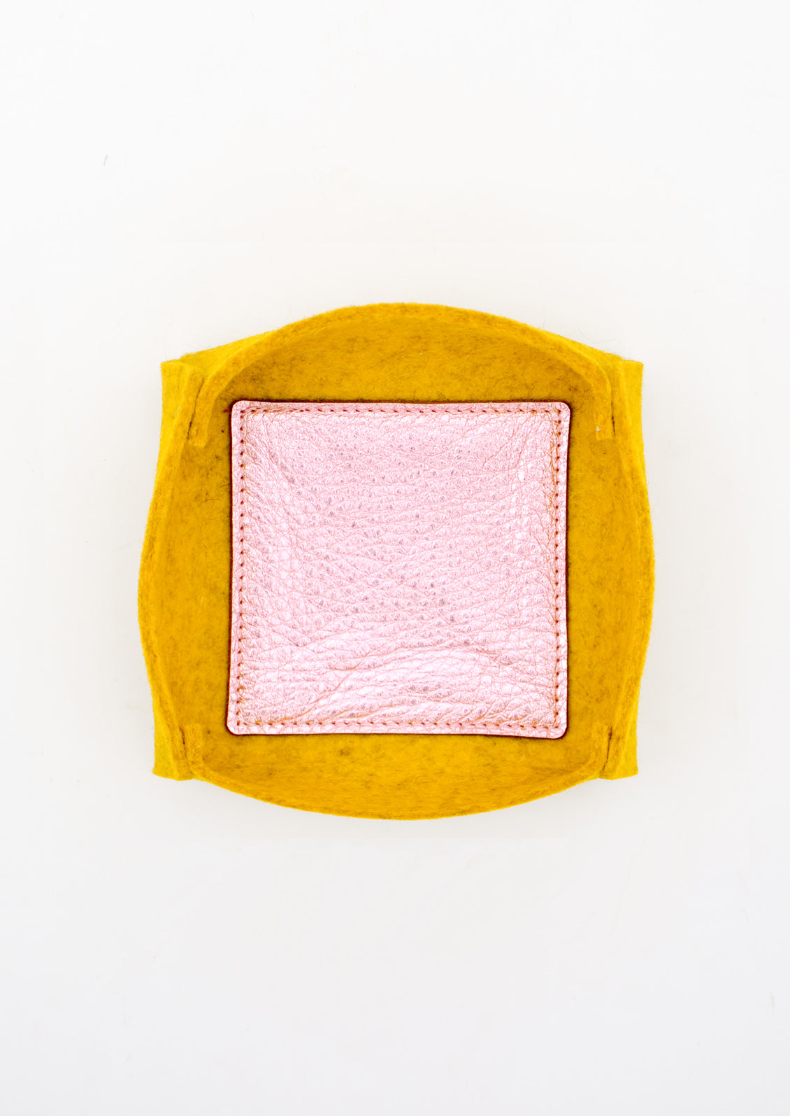 Felt & Leather Catchall Tray in Medium / Mustard - LEIF