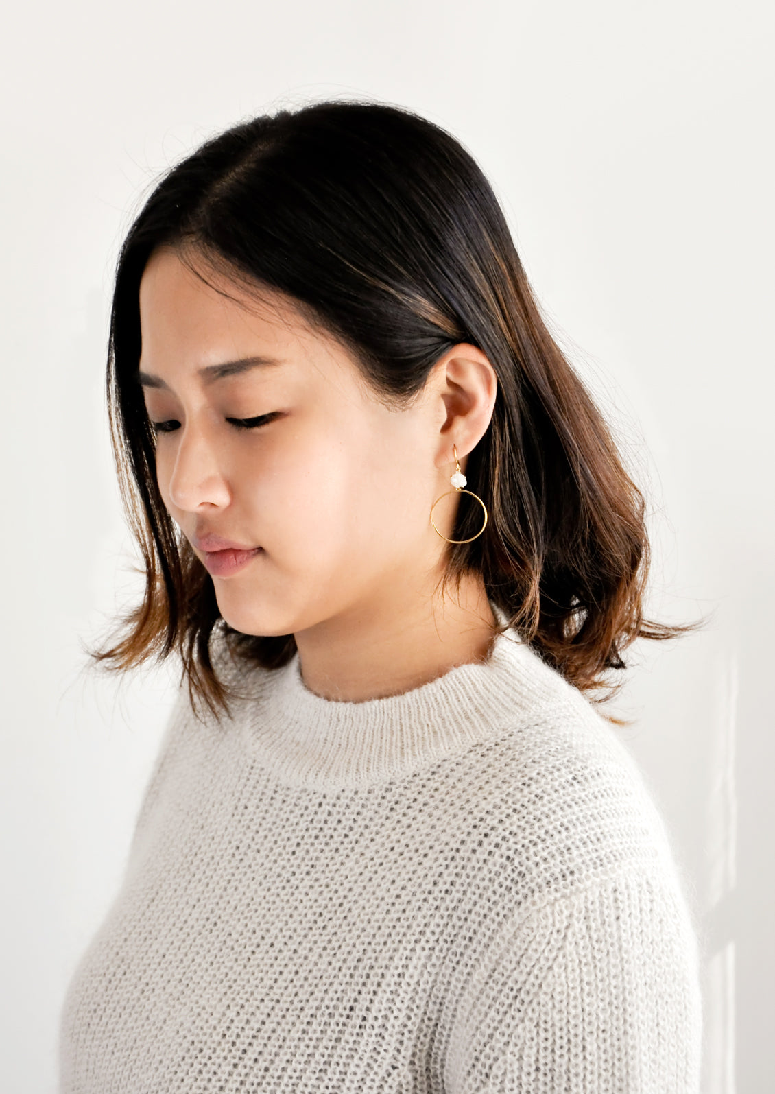 Moon Circle Earrings in - LEIF