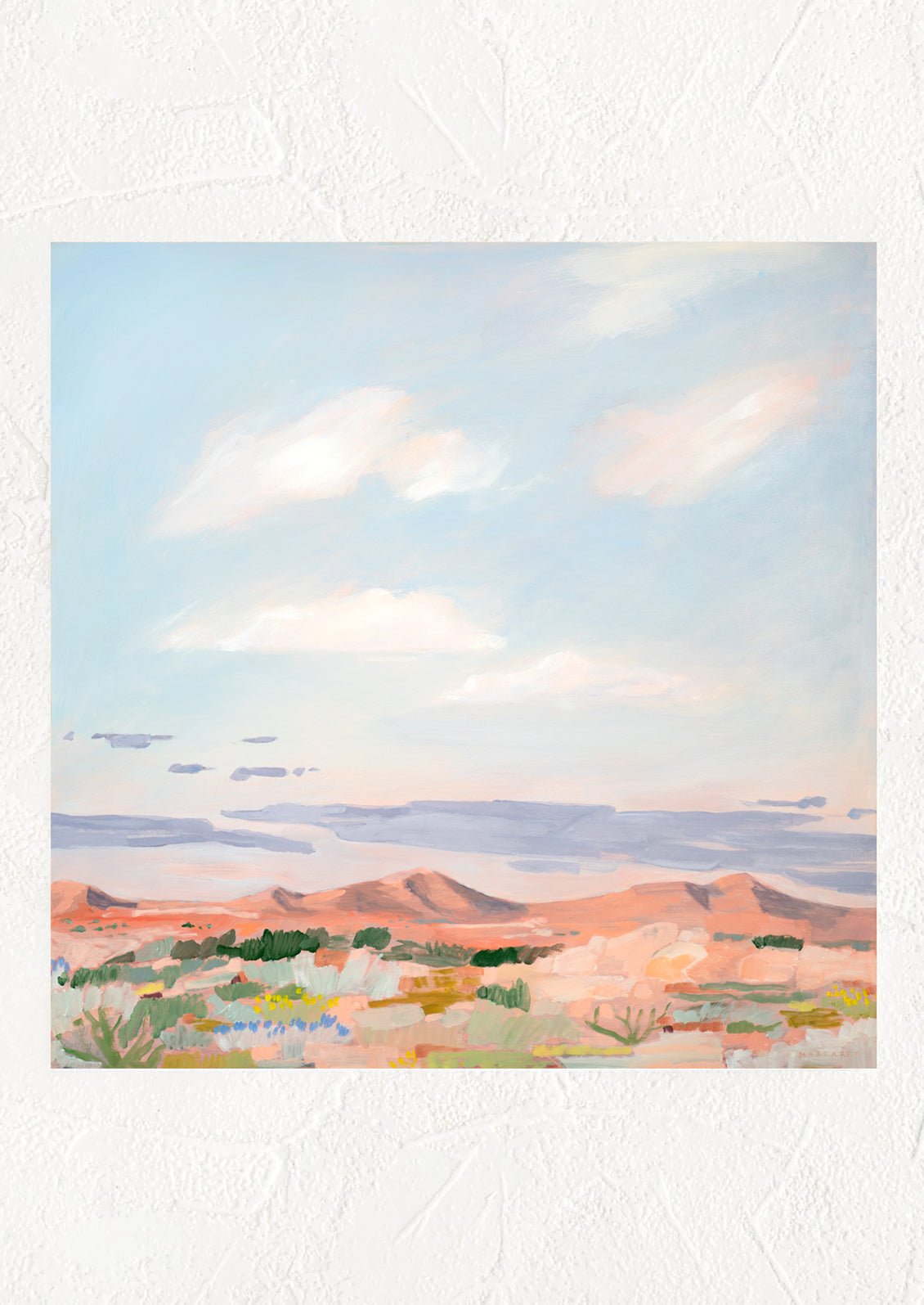 A painting of a canyon landscape print.