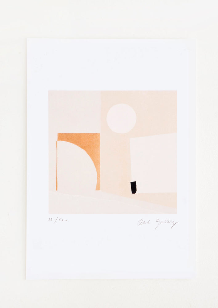 Fine art print featuring a mix of geometric shapes in neutral hues
