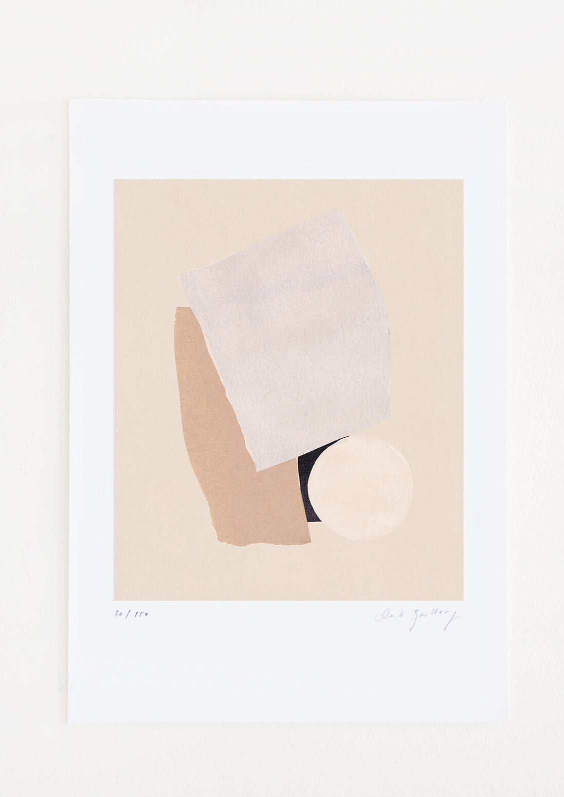 A fine art print featuring an abstract composition in neutral tones.