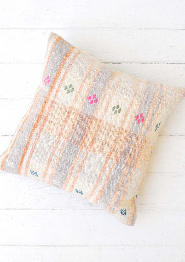 Pastel Embroidery Kilim Pillow hover