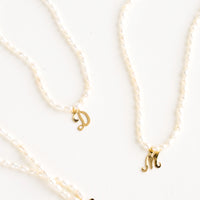 L: Quincy Pearl Initial Necklace