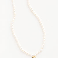 B: Quincy Pearl Initial Necklace