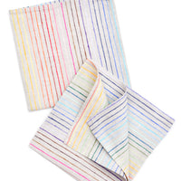 1: Rainbow Stripe Linen Napkin Set in  - LEIF