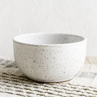 Speckled White / Cereal Bowl: A ceramic cereal bowl in speckled white.