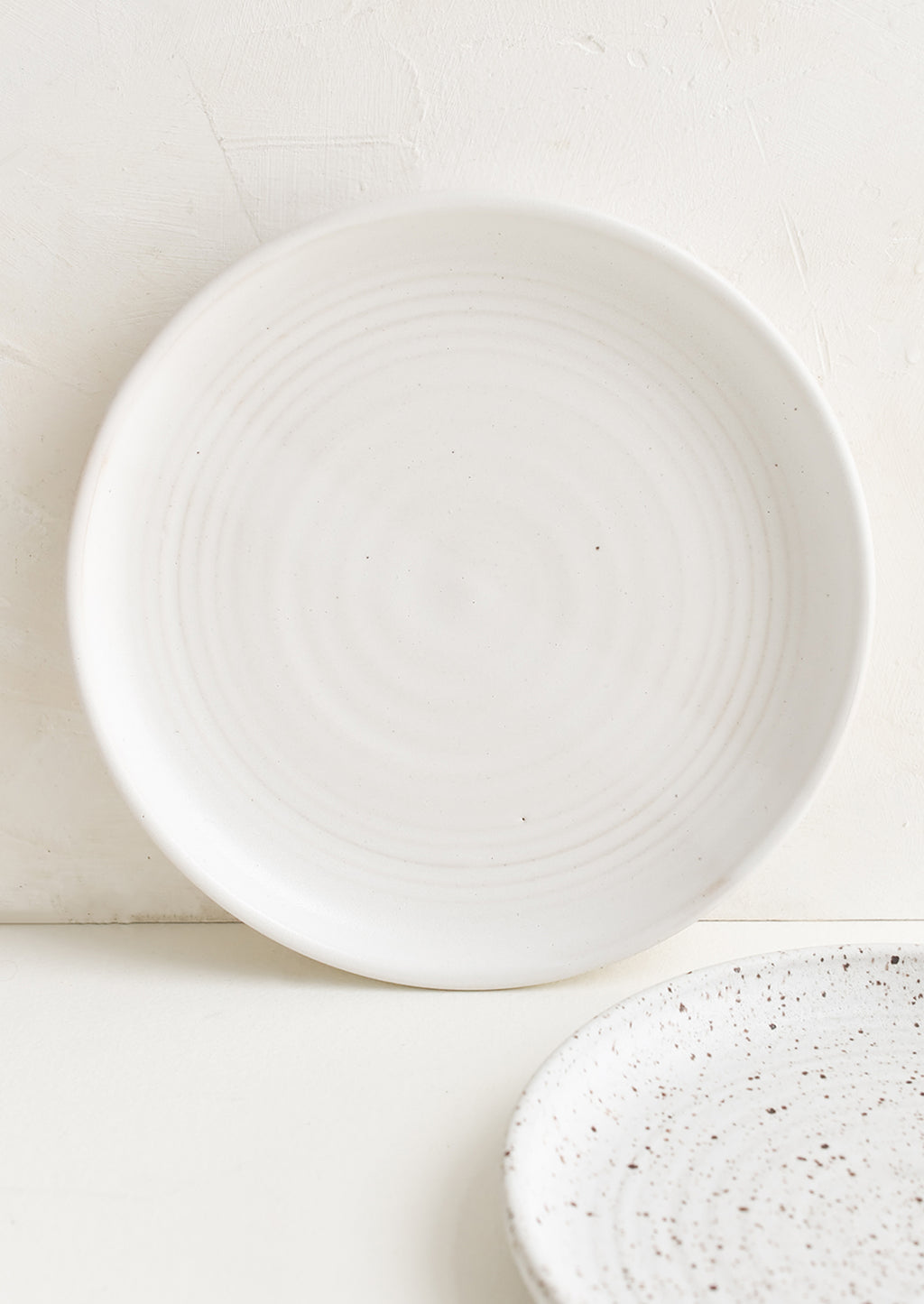 Matte White / Salad Plate: A ceramic side plate in a matte white glaze.