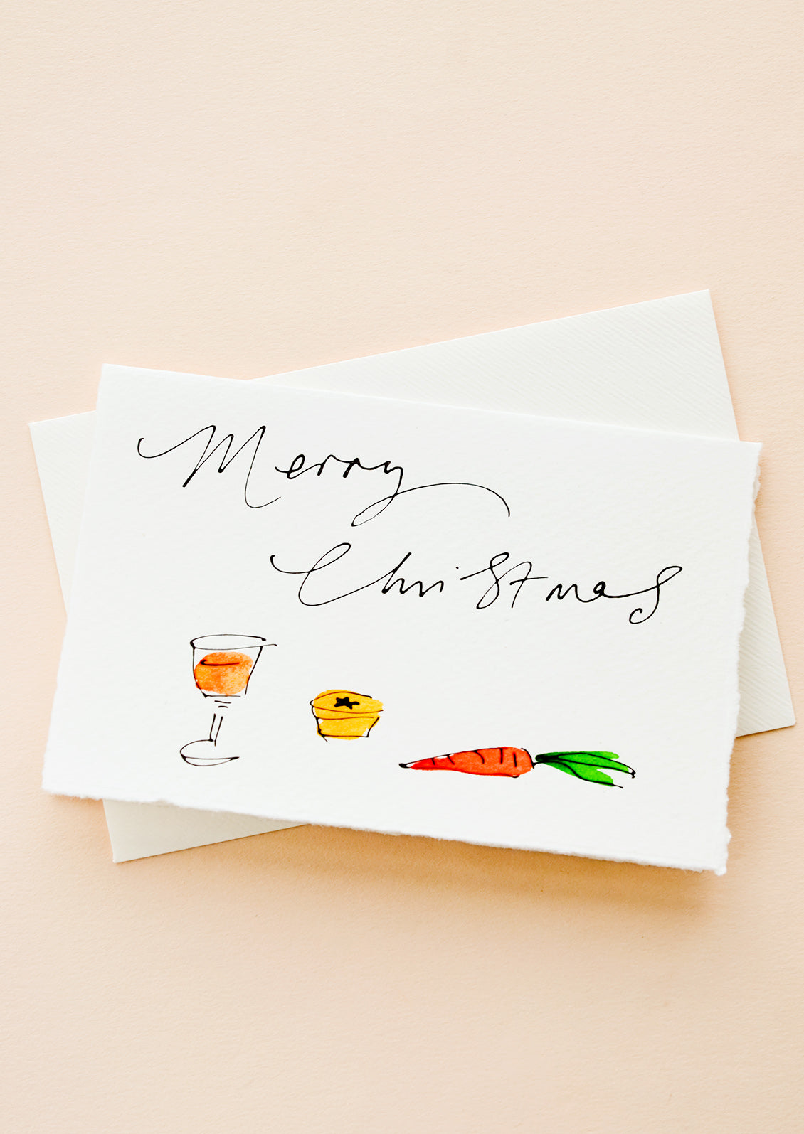 A hand-painted Christmas greeting card