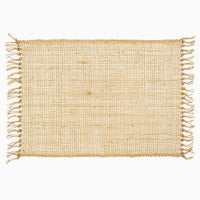 5: A natural woven straw placemat.