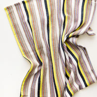 Yellow Multi / Hand Towel: Colorful Stripe Patterned Cotton Turkish Hand Towel in Yellow Multi - LEIF
