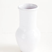Standard [$24.00]: Glossy white ceramic vase with wide bottom and tapered top