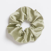 Pale Sage: A silk scrunchie in mint.