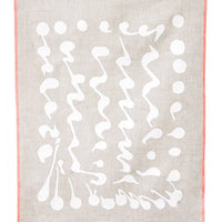 Natural / White: Splatter Squiggle Screen Printed Tea Towel in Natural Linen - LEIF