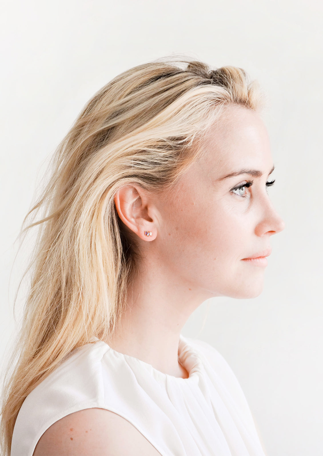 Stacked Sapphire Studs in - LEIF