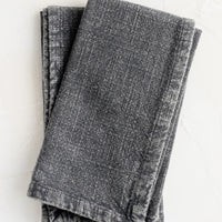 Charcoal: A pair of stonewashed napkins in mineral grey.