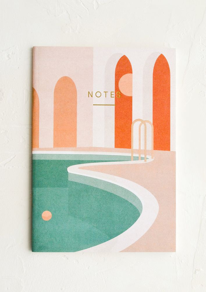 1: A notebook with swimming pool image cover.