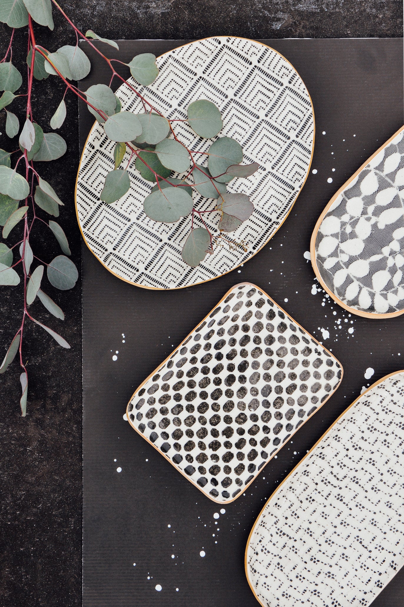 Pressed Pattern Ceramic Tray in - LEIF