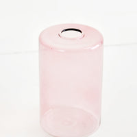 2: Colored glass flower vase in pink glass