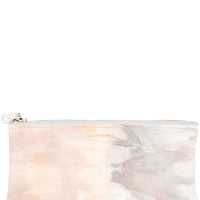 Nude Tie Dye: Isoline Leather Glasses Pouch in Nude Tie Dye - LEIF