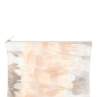 Nude Tie Dye / Large [$65.00]: Isoline Leather Zip Pouch in Nude Tie Dye / Large [$65.00] - LEIF