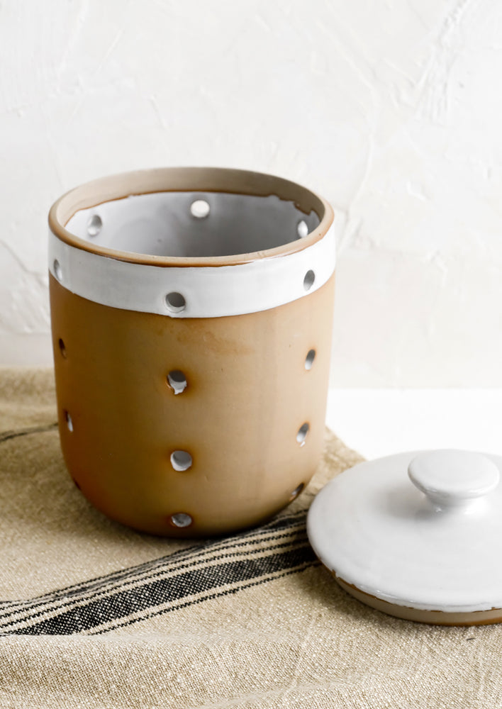 Two Tone Ceramic Garlic Jar hover