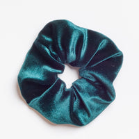 Emerald: A velvet scrunchie in emerald.