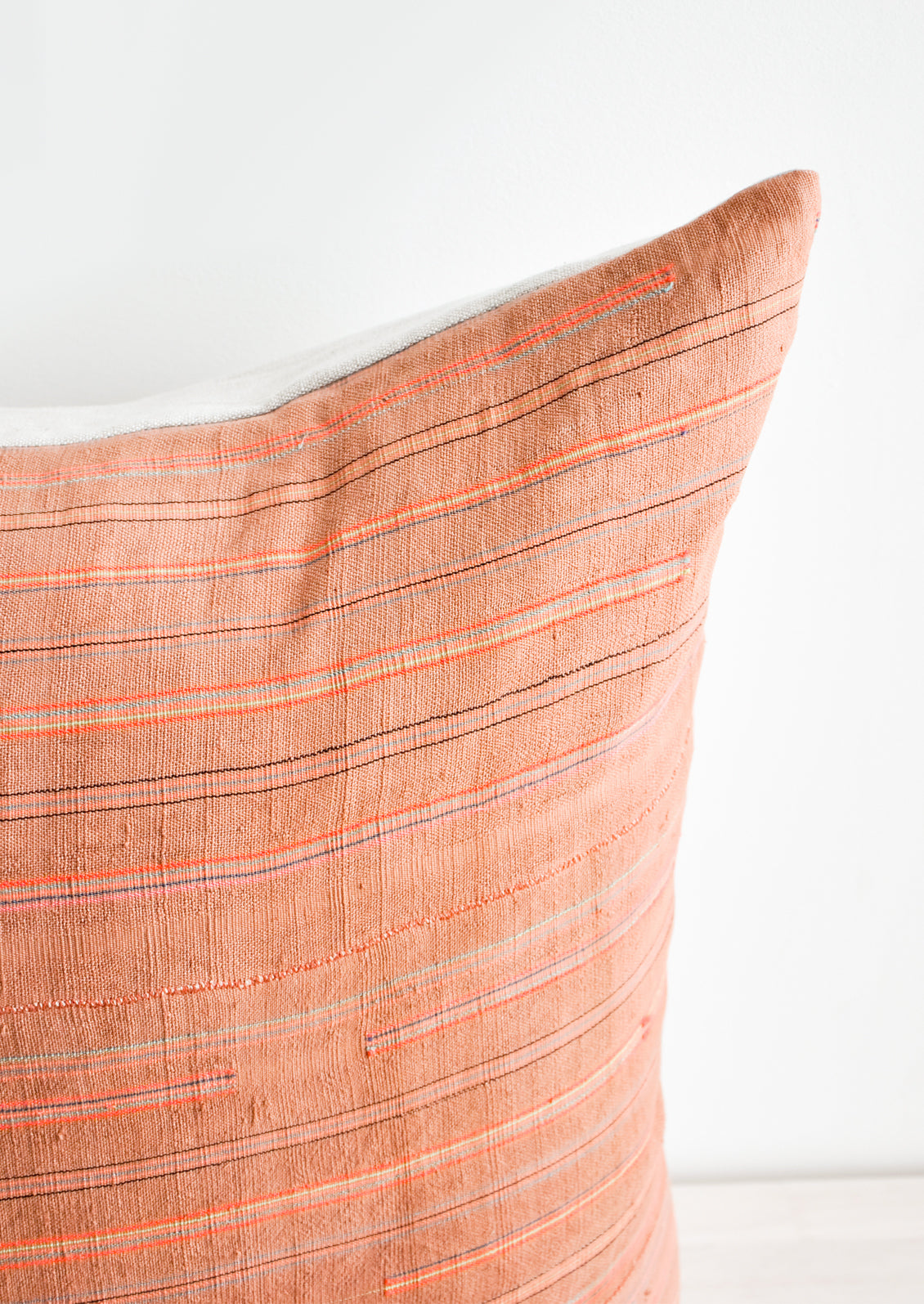Thin Neon Stripe Pillow in Rust in - LEIF