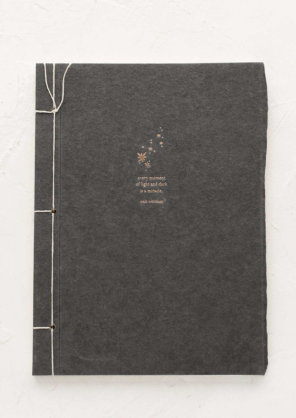 Walt Whitman: A journal with dark grey cover with Walt Whitman quote.