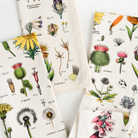 3: A set of four cotton napkins with colorful botanical wildflower print.