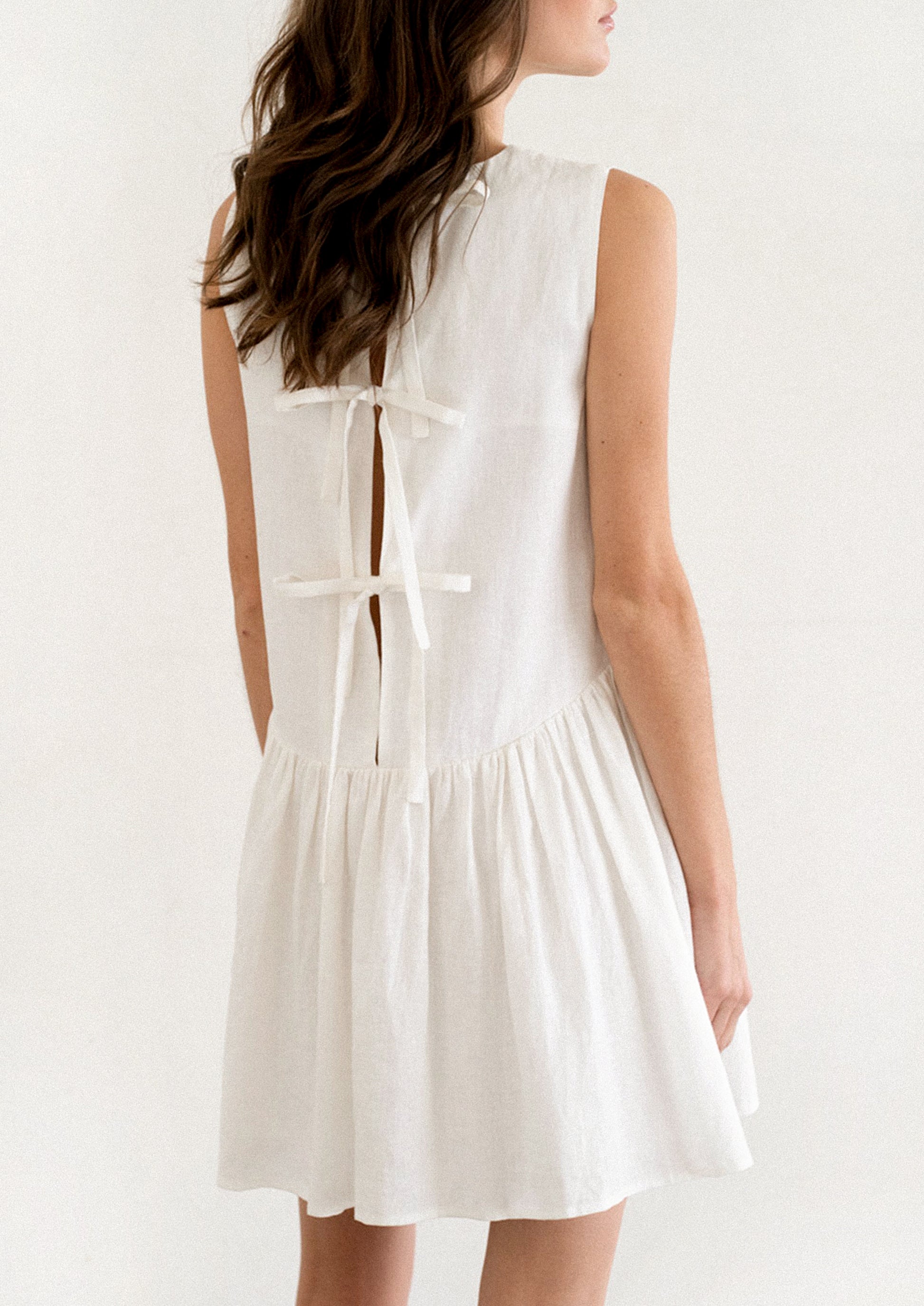 Letty Tie Back Mini Dress Cream / Medium
